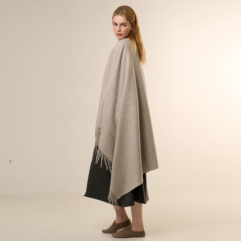Solid Color Pure Wool Blanket Luxury Soft Thermal Woven Oversize Throw For Bed And Sofa Soft Breathable For Home Decor