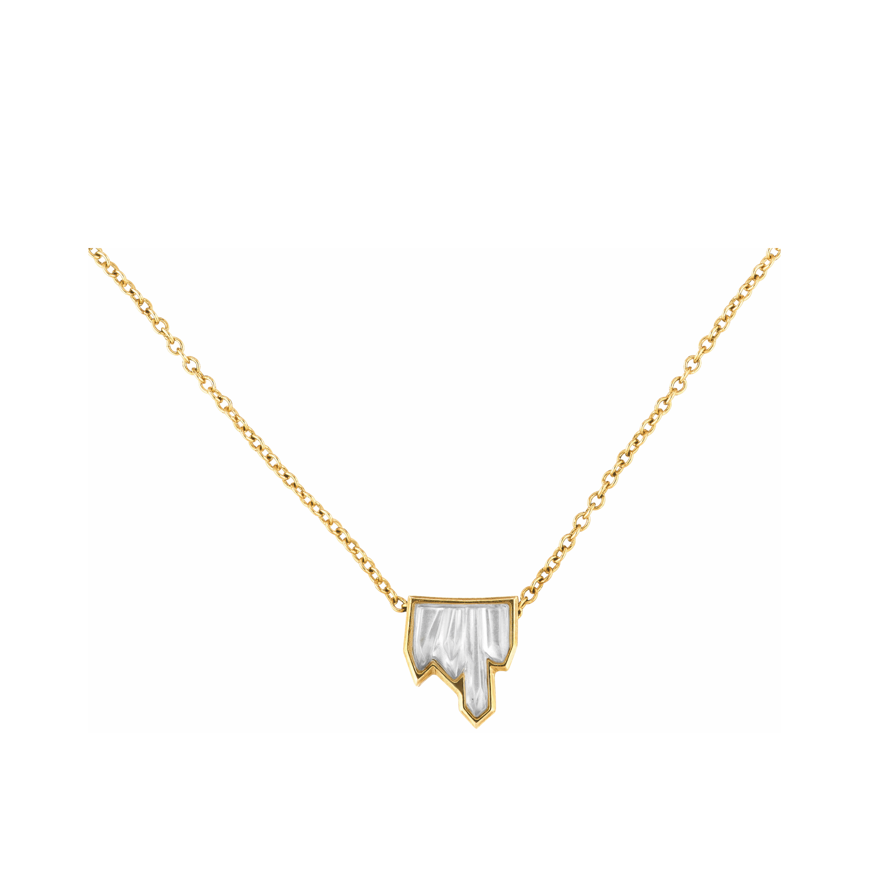 COLLIER TERRAMINERAL - CRISTAL INCOLORE, PLAQUÉ OR JAUNE 18 CARATS