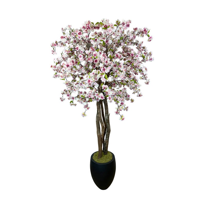 WAYFAIR 6.5' Faux Cherry Blossom Tree In Fiberstone Pot