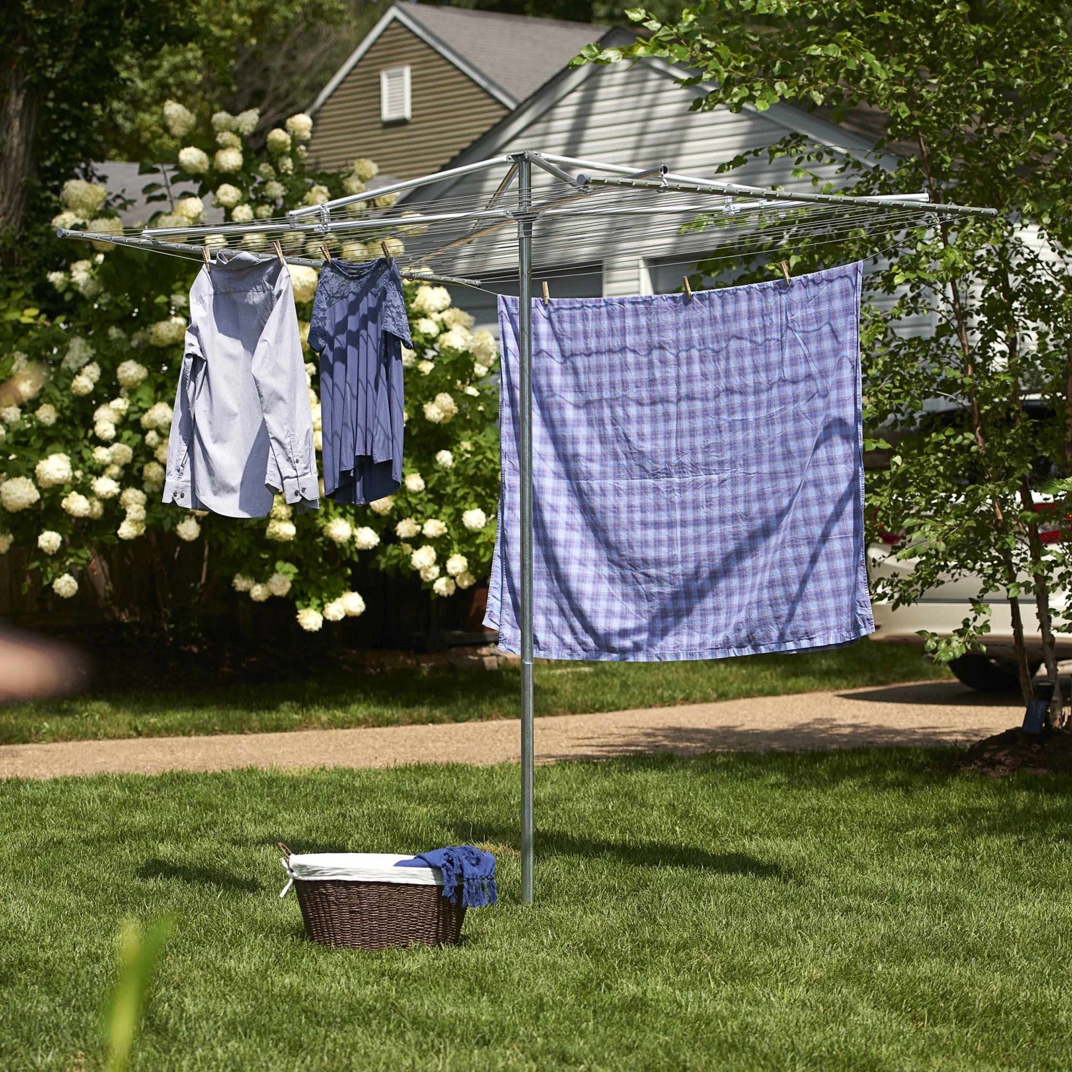 Household Essentials Parallel Clothesline Outdoor Dryer, 30 Lines with 210 Feet of Drying Space, No-Rust Steel