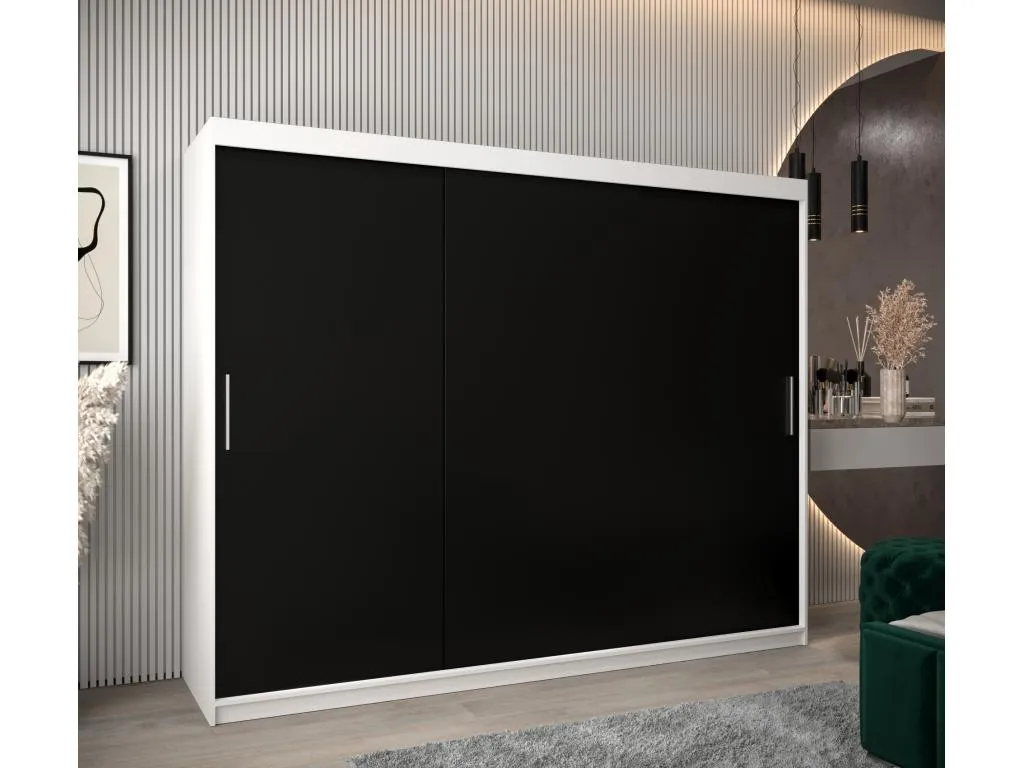 Armario Mueblesclasic de puertas correderas 200/250/62 3 puertas (blanco/negro)