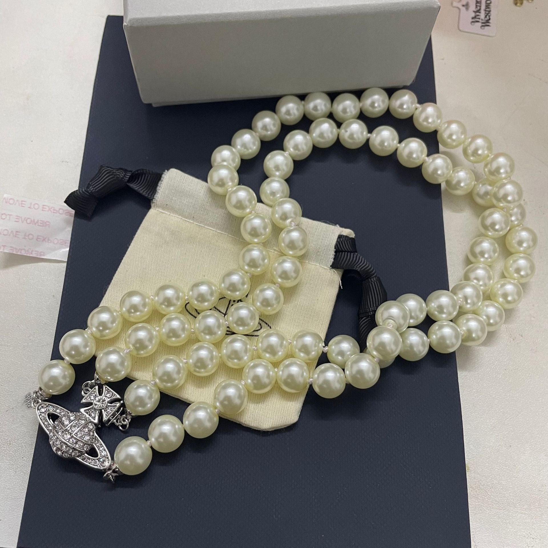 Vivienne Westwood 2 Row Pearl Necklace - Original Replica Club