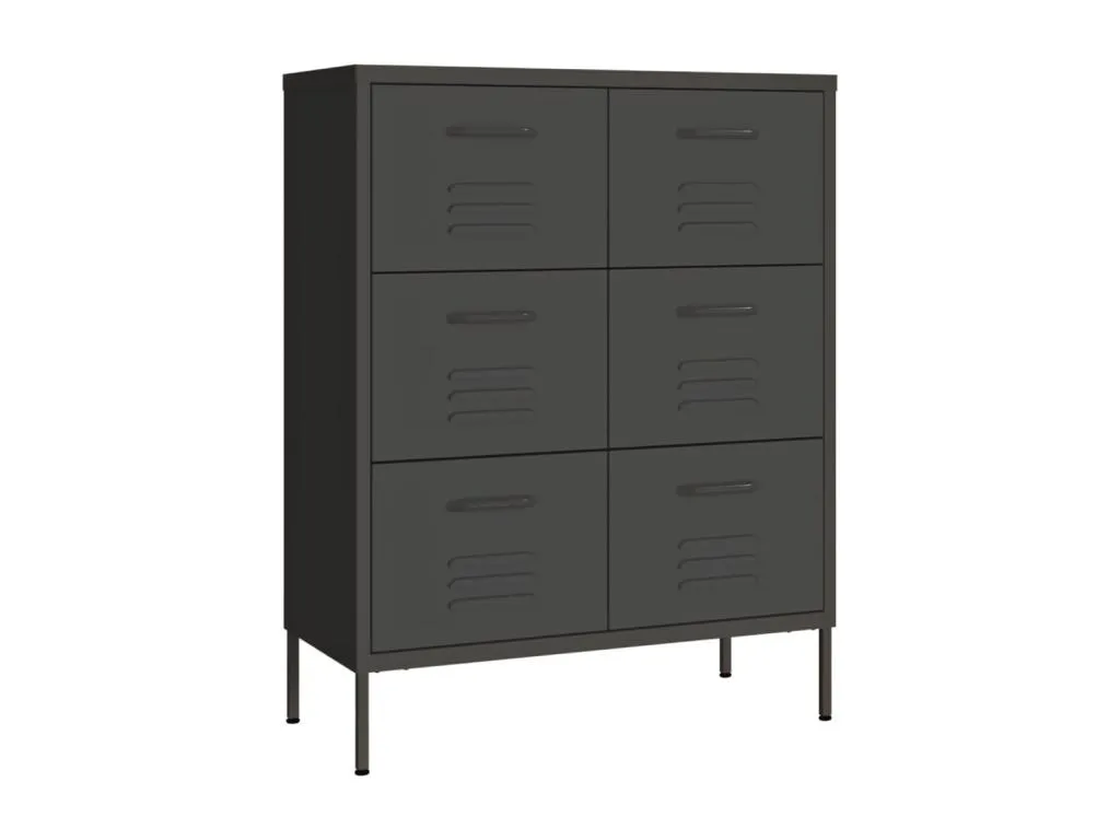 Armario de almacenamiento gris antracita 80x35x101.5 cm acero 96045YVAA