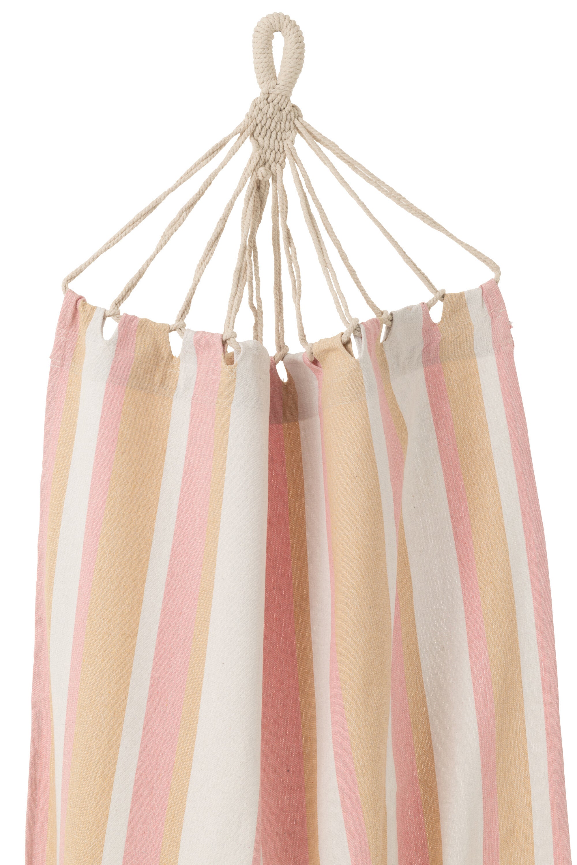 J-Line hangmat Strepen - katoen polyester - wit beige lichtr