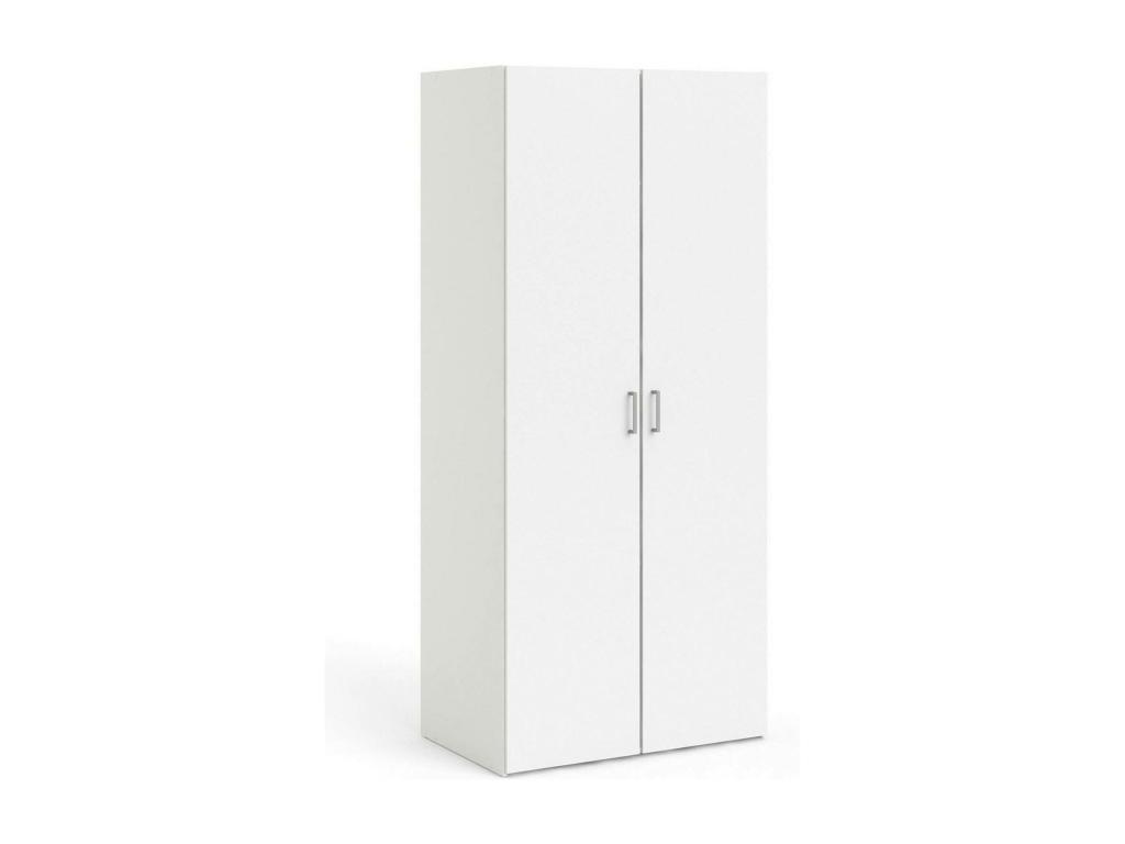 Armario 2 puertas Hominor - Muebles de dormitorio - Vestidor - Armario de ropa - 78x50 h175 cm - Blanco