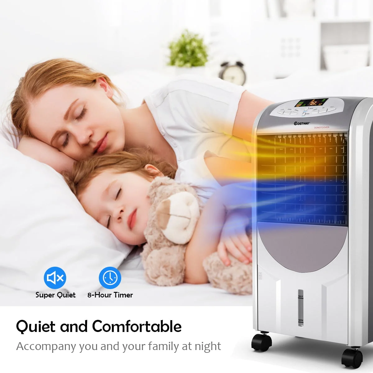 Costway Portable Air Cooler Fan & Heater Humidifier with Washable Filter Remote Control - Image 6