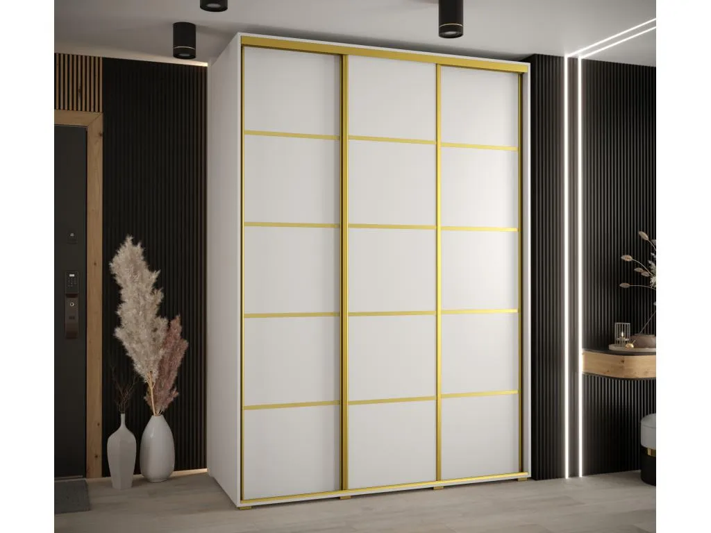 ARMARIO Homepleno 4 DE PUERTAS CORREDERAS 235.2/180/60 3 puertas (Blanco/Blanco/Oro) 41570orgo