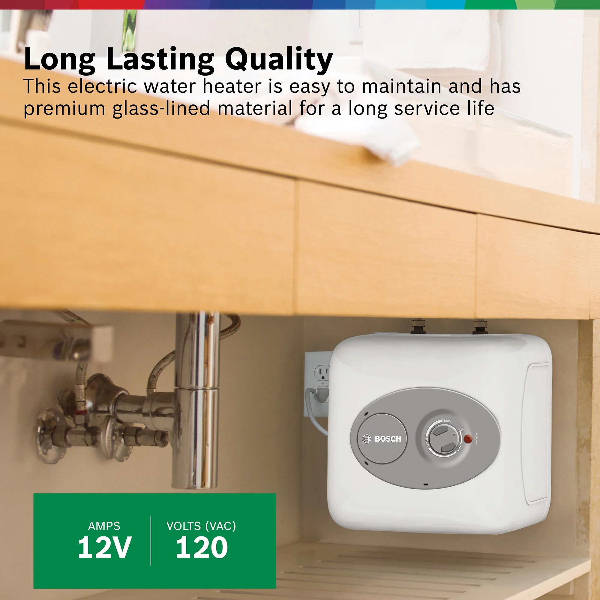 Bosch Electric Mini-Tank Water Heater Tronic 3000 T 2.5-Gallon (ES2.5) - Eliminate Time for Hot Water - Shelf, Wall or Floor Mounted - Image 5