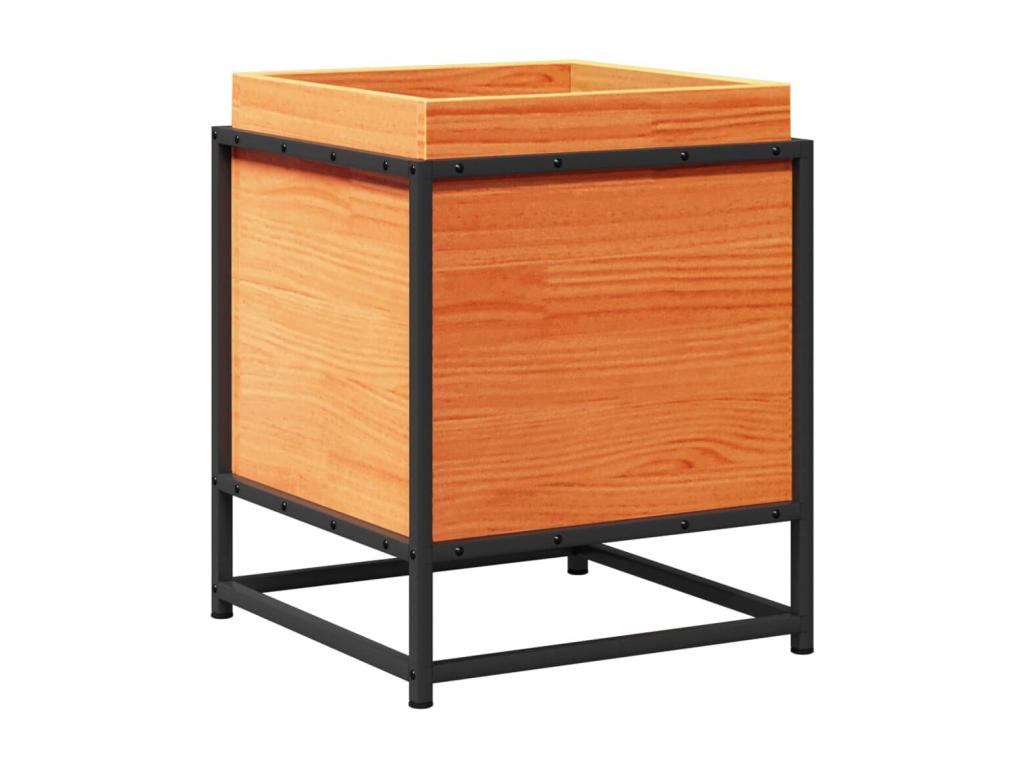 Decoratodo de madera maciza pino marrón cera 40x40x50 cm