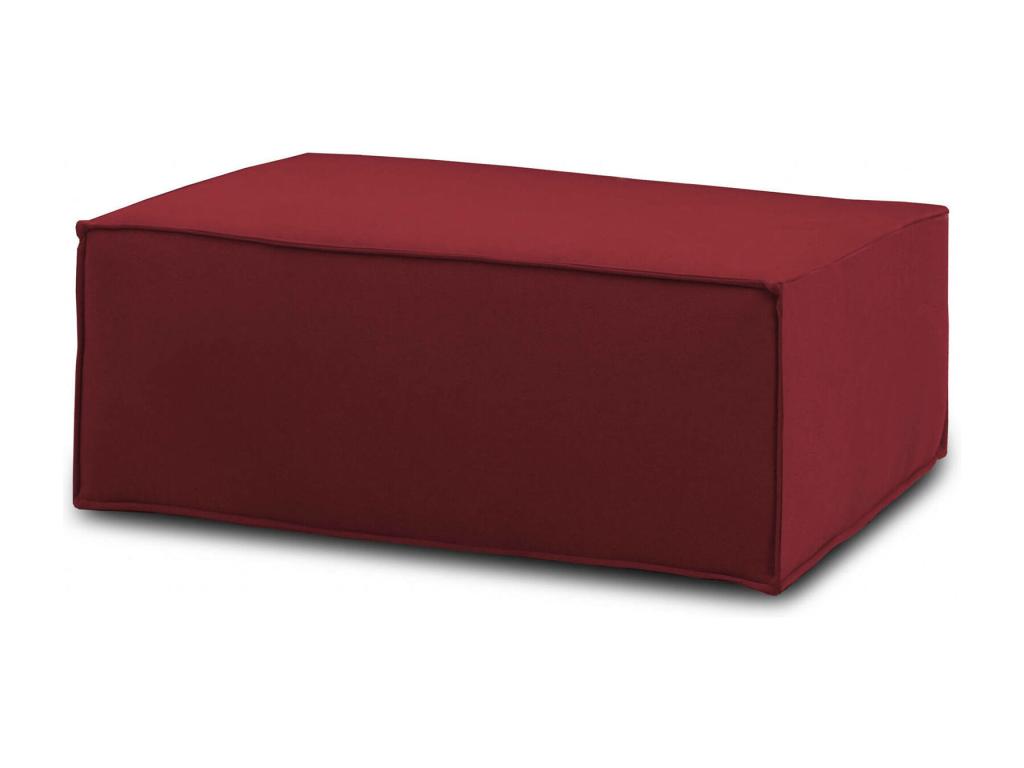 Puff Dabdella, Otomana de la sala de estar, 100% Made in Italy, Sillón relax en tela tapizada, Cm 100x70h43, Rojo
