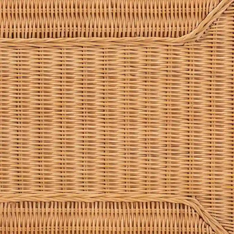 Minahasa Bohemian Braided Rattan Coffee Table in Light Honey