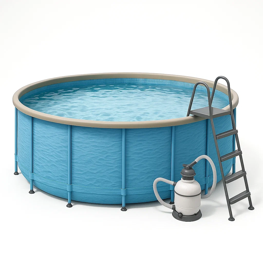 Piscina tubular redonda desmontable acero 448x105 cm color azul con filtro y escalera WsIJnfS292YN
