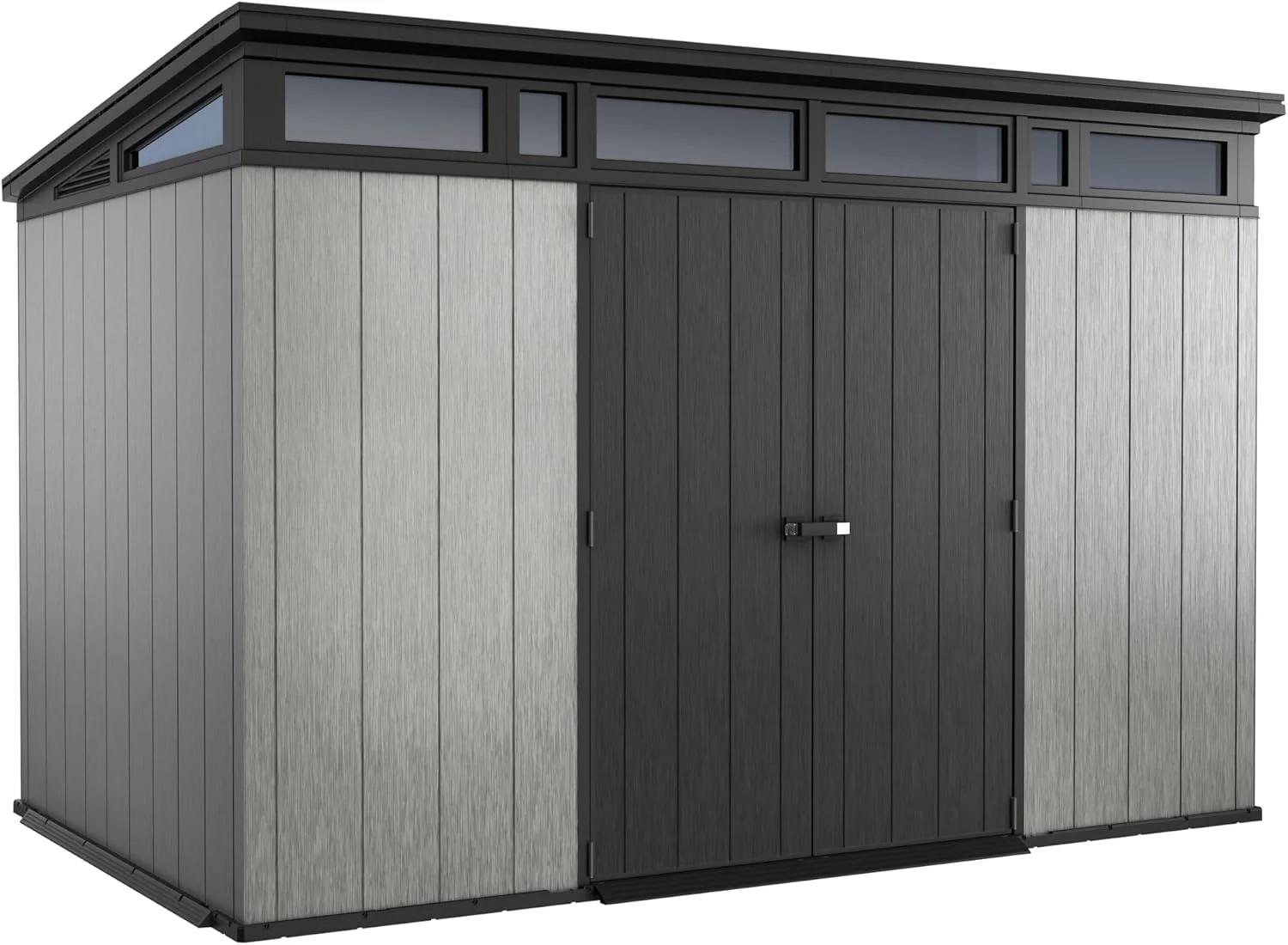11x7 Modern Resin Outdoor Storage Shed Kit-Perfect to Store Patio Furniture, Garden Tools Bike Accessories, Beach Chairs and Lawn Mower