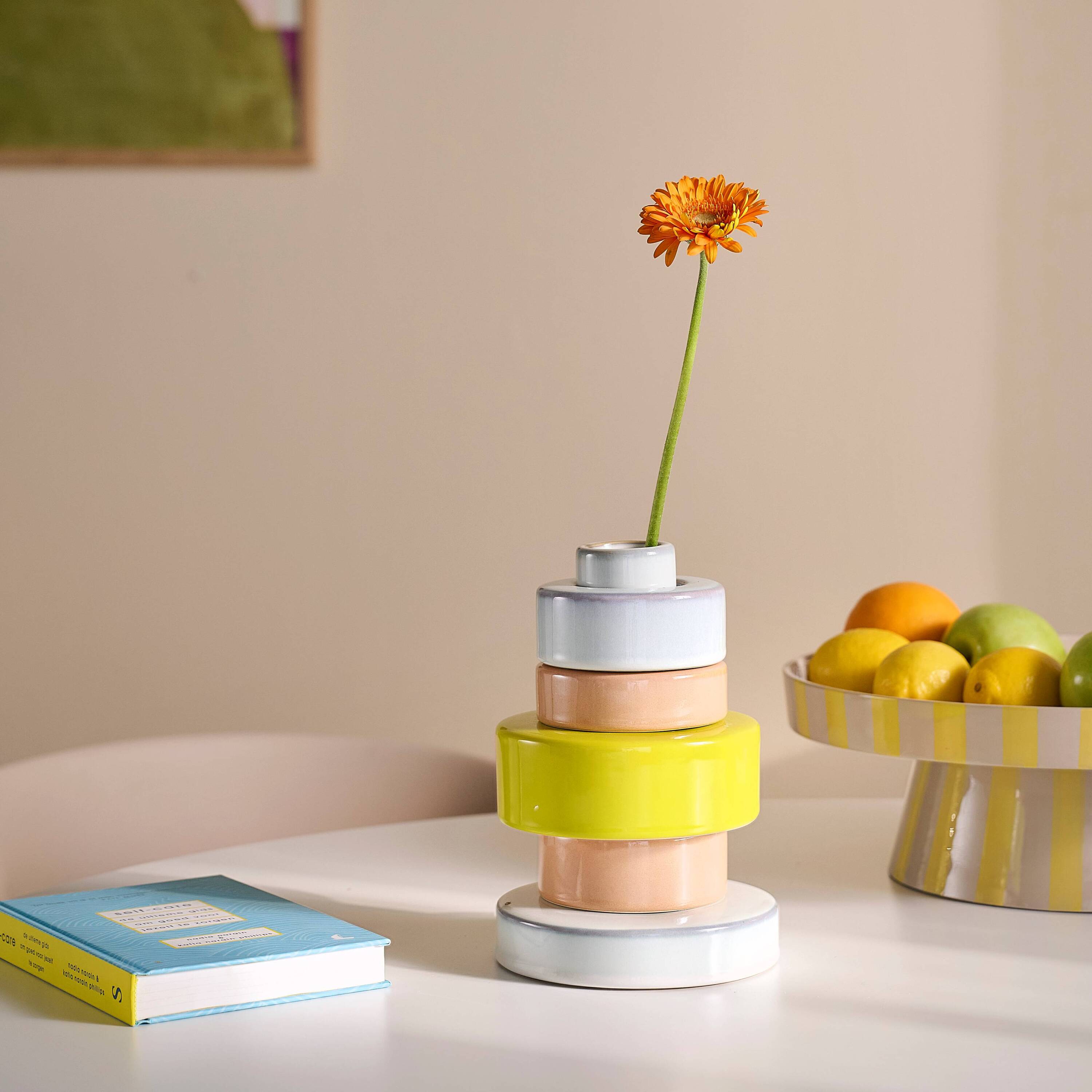 by fonQ Loops Vaas - Blauw / Roze / Lemon