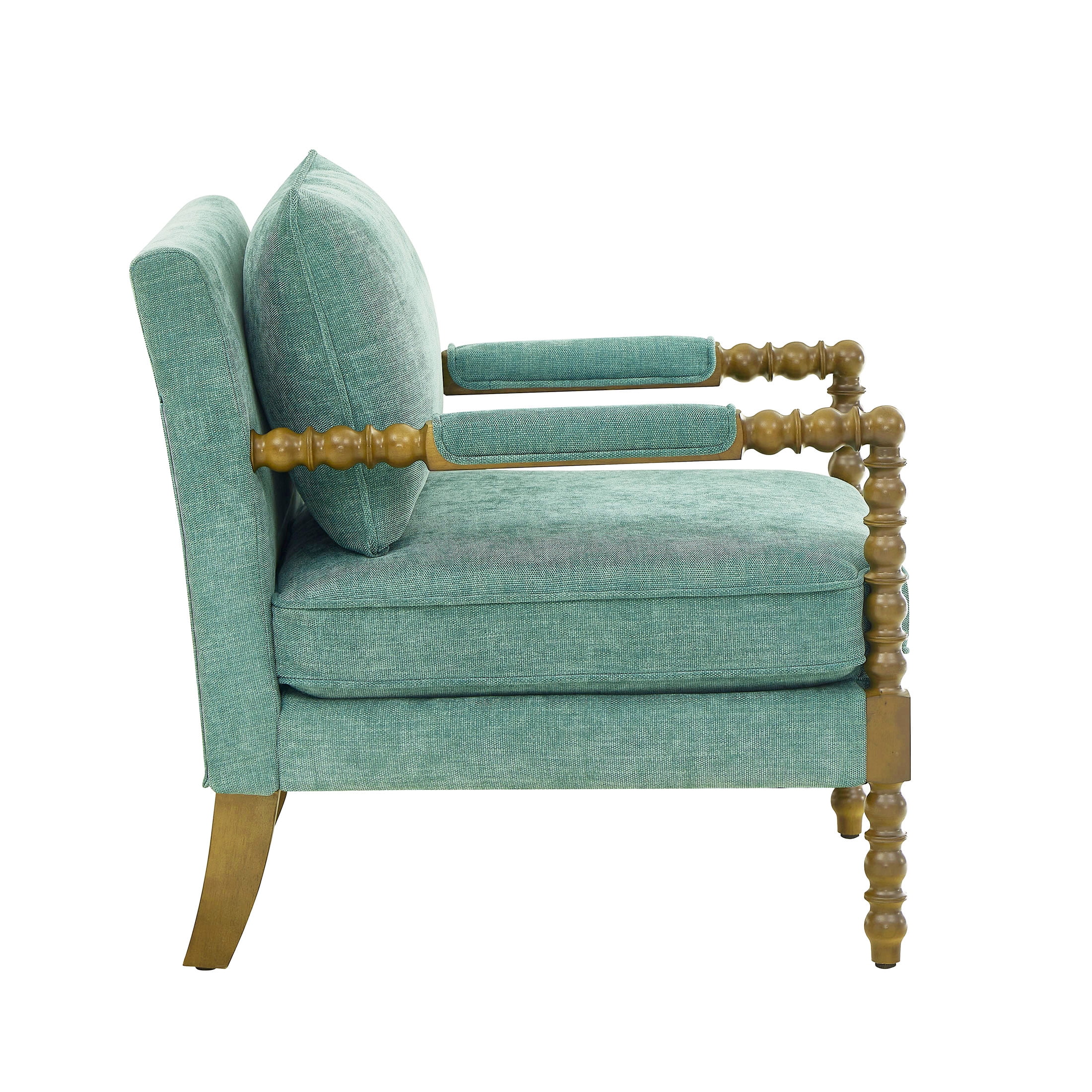 Pioneer Woman Harper Spindle Accent Chair, Jade Fabric Upholstery - Image 12