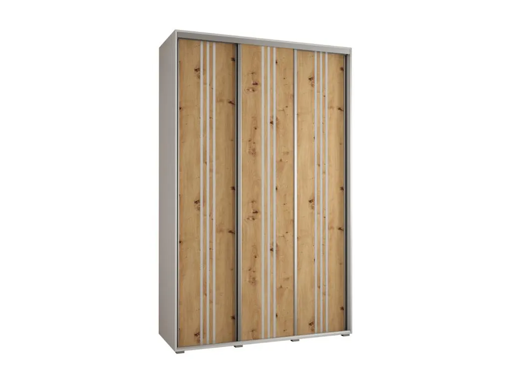 Armario Davos 6 corredero 235,2x160x60 cm 3 puertas blanco/artisan/plata kjv3167644