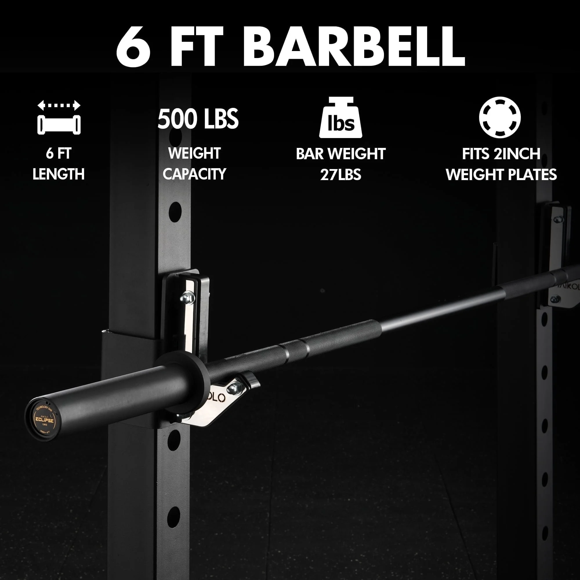 Mikolo 7ft Olympic Barbell, Barbell for Weightlifting and Powerlifting 45lb, Olympic Bar for 1500lbs Capacity, Weight Bar Fit 2-?Standard Weights - Image 38