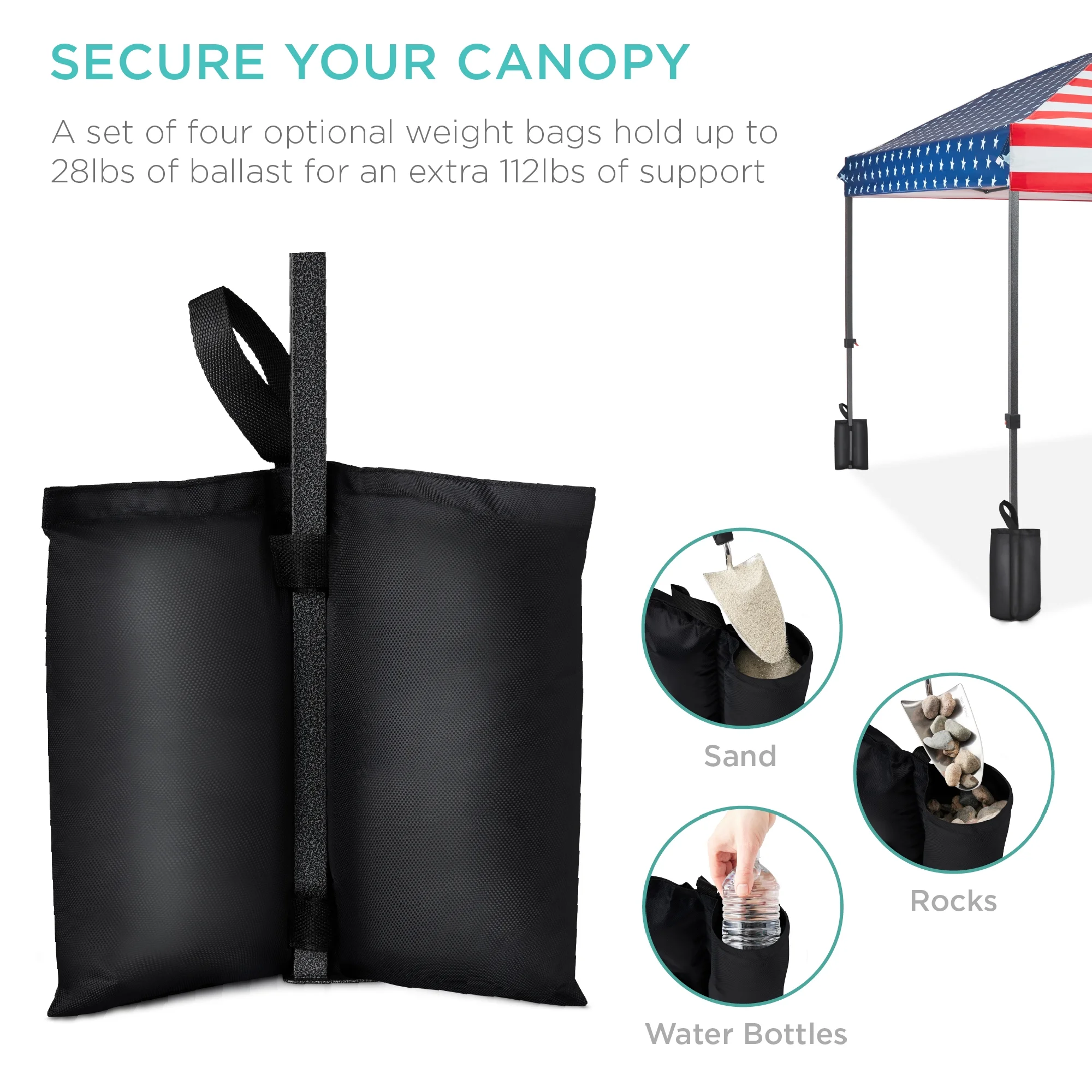 Best Choice Products 10x10ft Easy Setup Pop Up Canopy w/ 1-Button Setup, Wheeled Case, 4 Weight Bags - White - Image 79