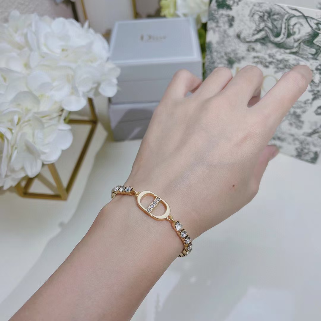 Dior Rhinestone CD Bracelet - Original Replica Club