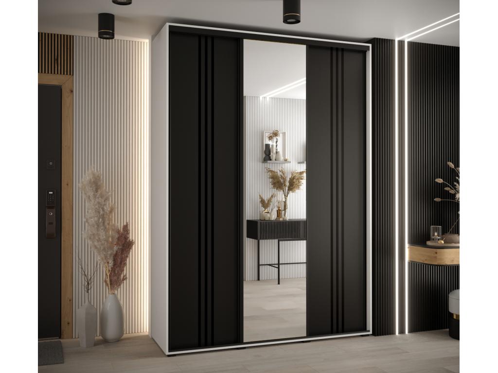 ARMARIO Hominor 7 DE PUERTAS CORREDERAS 235 - 2/180/45 3 puertas Blanco/Negro/Negro