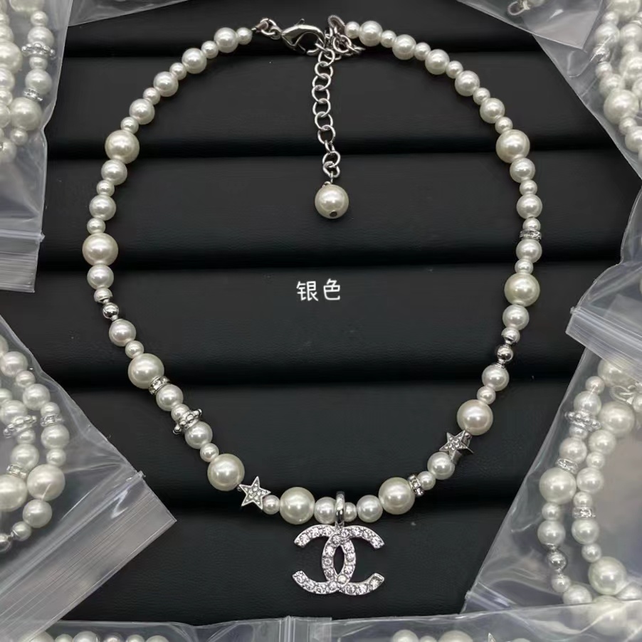 Chanel Star Double C Pendant Pearl Necklace - Original Replica Club
