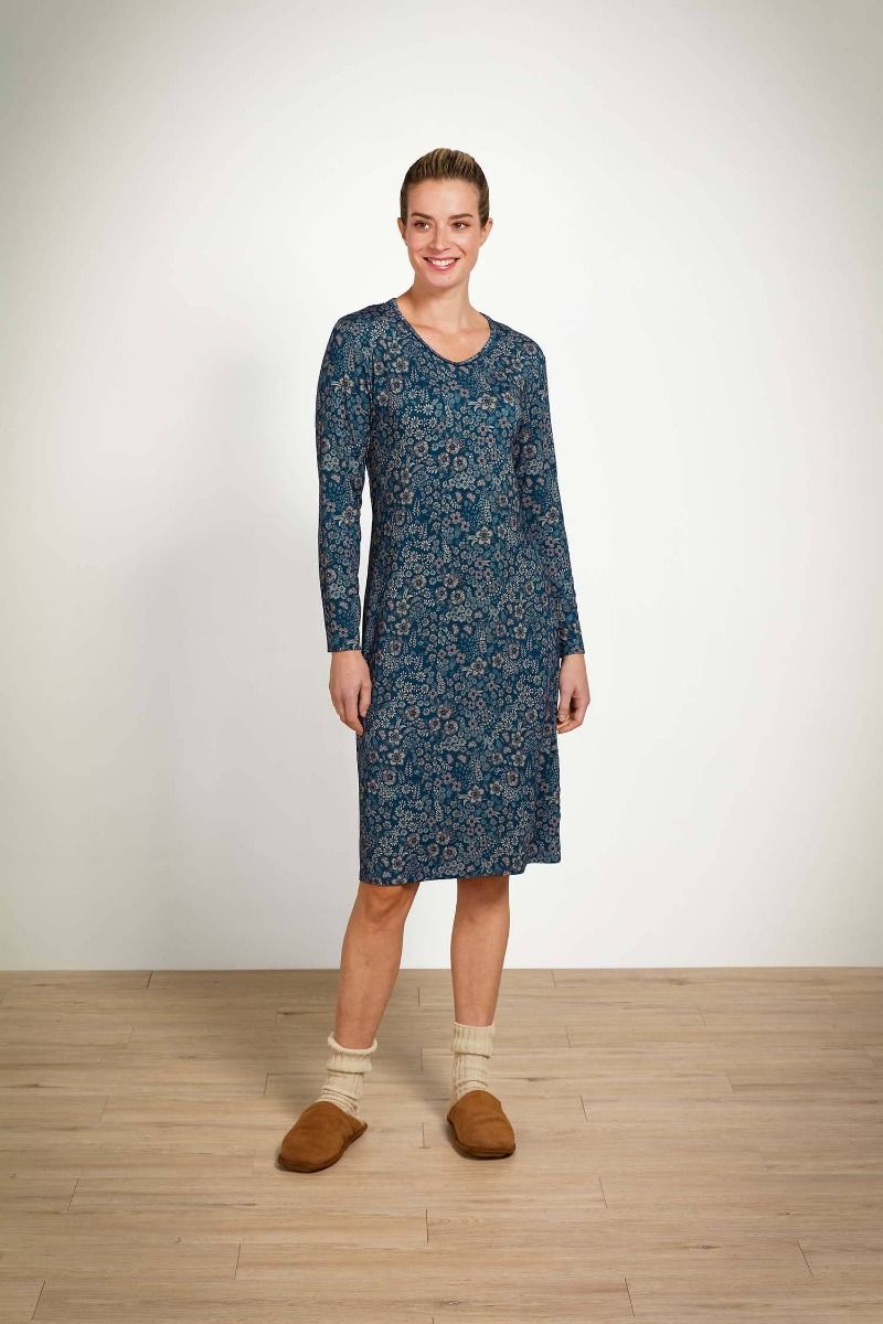 Danai Long Sleeve Nightdress Daisy Dreams Blue