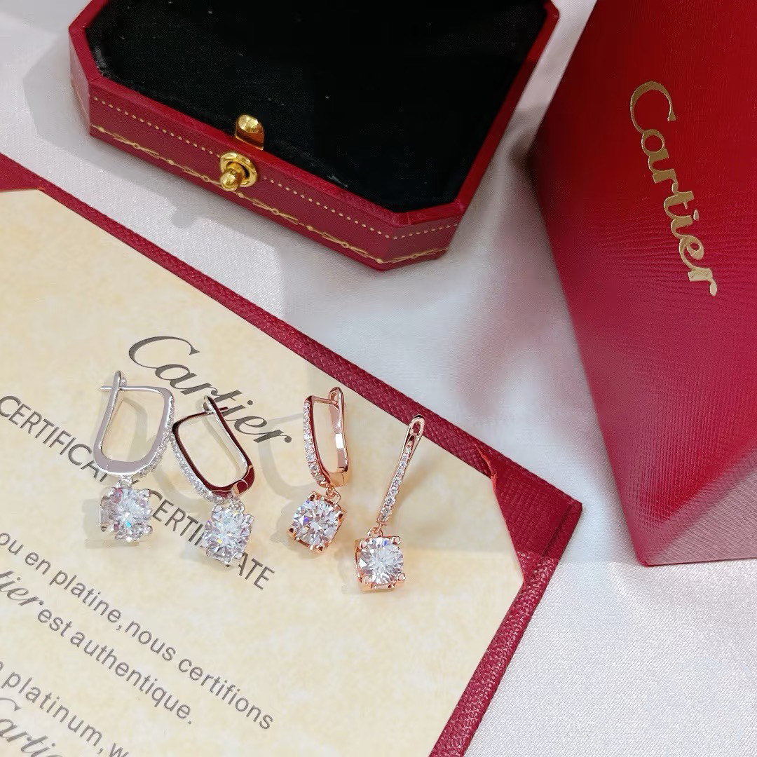 Cartier Square Diamond Dangle Earrings - Original Replica Club