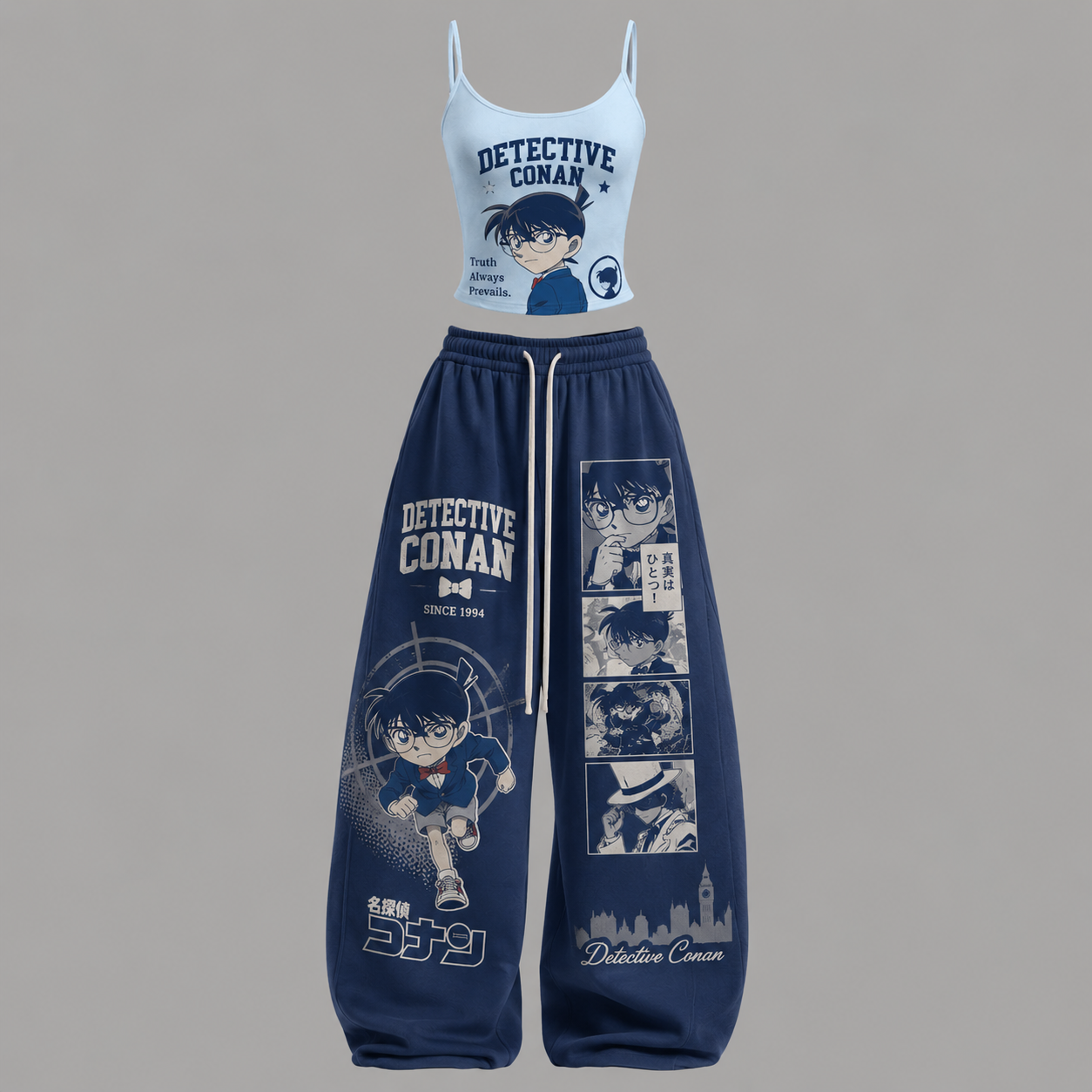 Detective Conan Top & Elasticated Trousers Two-Piece Set