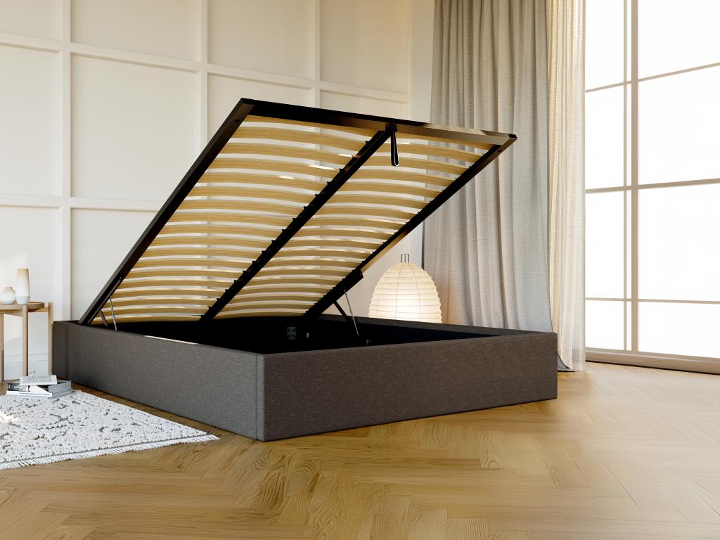 Canapé abatible de tela - 140 x 190 cm - Gris antracita - PONTOS de YSMÉE