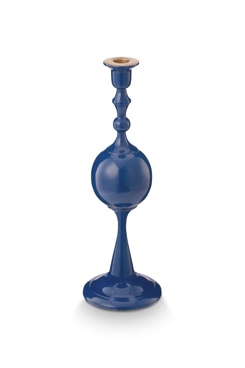 Candle Holder Metal Sphere Navy 37cm