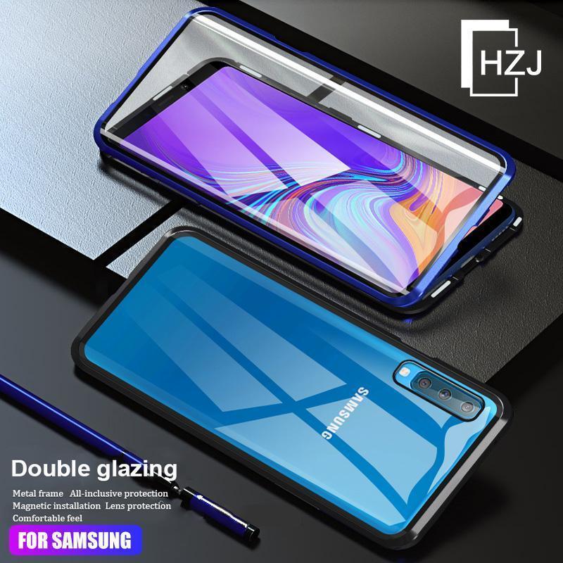 Luxury Full Body Protective Magnetic Case Two Side Glass Cover For Samsung A5(2017)/A7(2017)/A8(2018)/A8+/A9/A10/A50