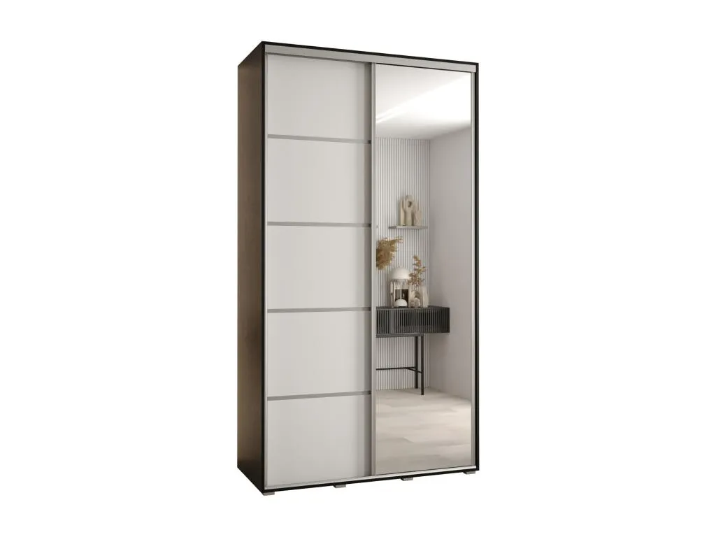 ARMARIO Kavehomedeco 5 DE PUERTAS CORREDERAS 235.2/140/60 2 puertas (Negro/Blanco/Plata) PEUD24581