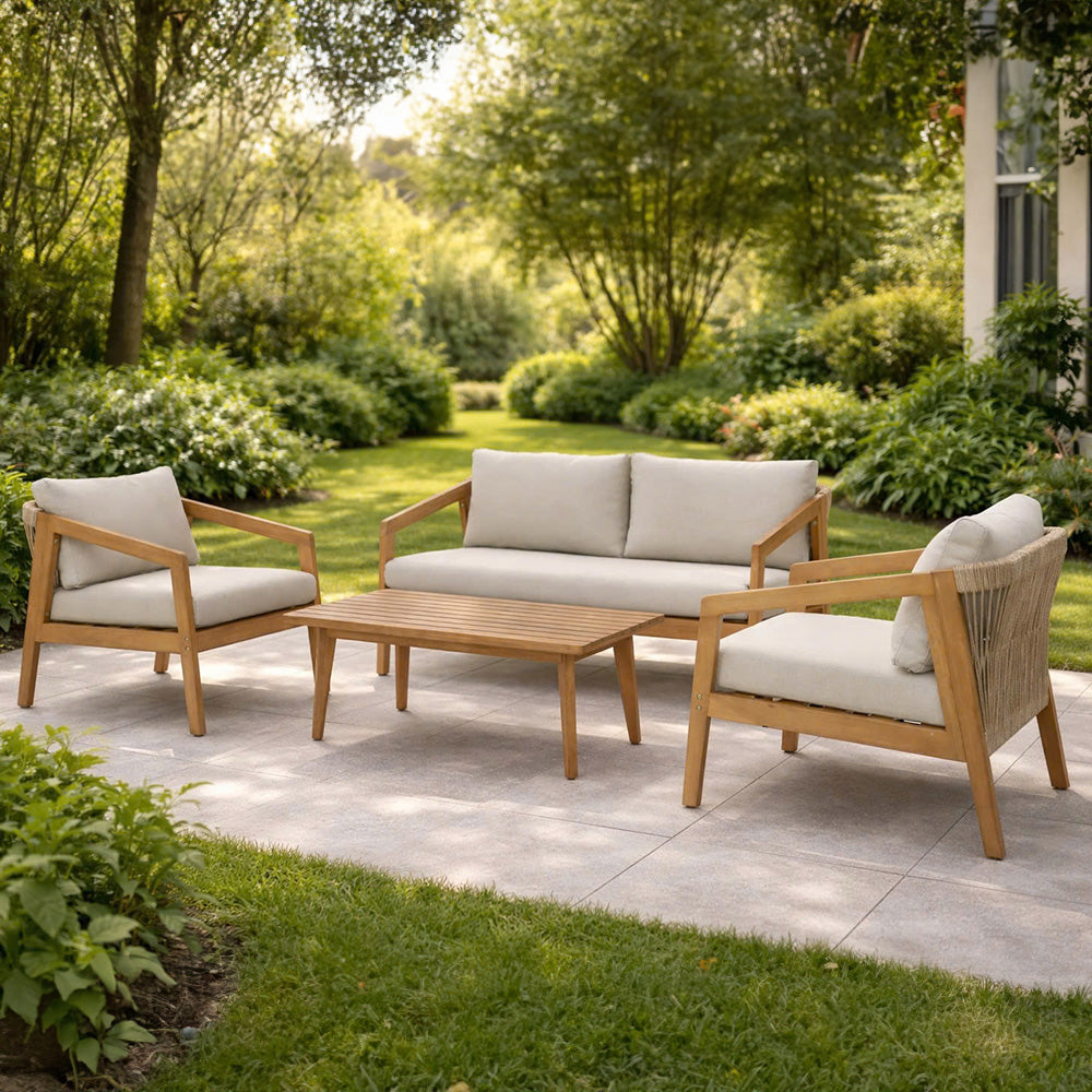 by fonQ Paleo Loungeset - Acaciahout - Beige