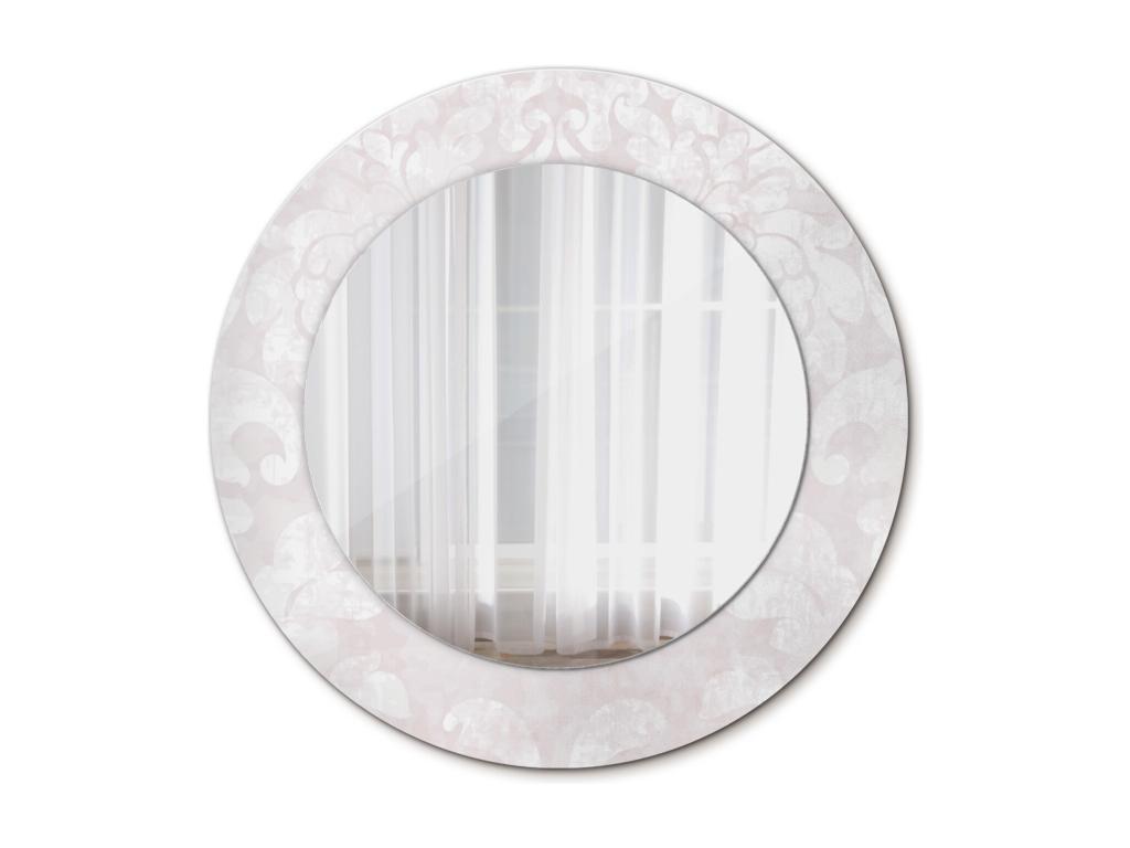 Espejo redondo decorativo - textura rococó - 50 cm