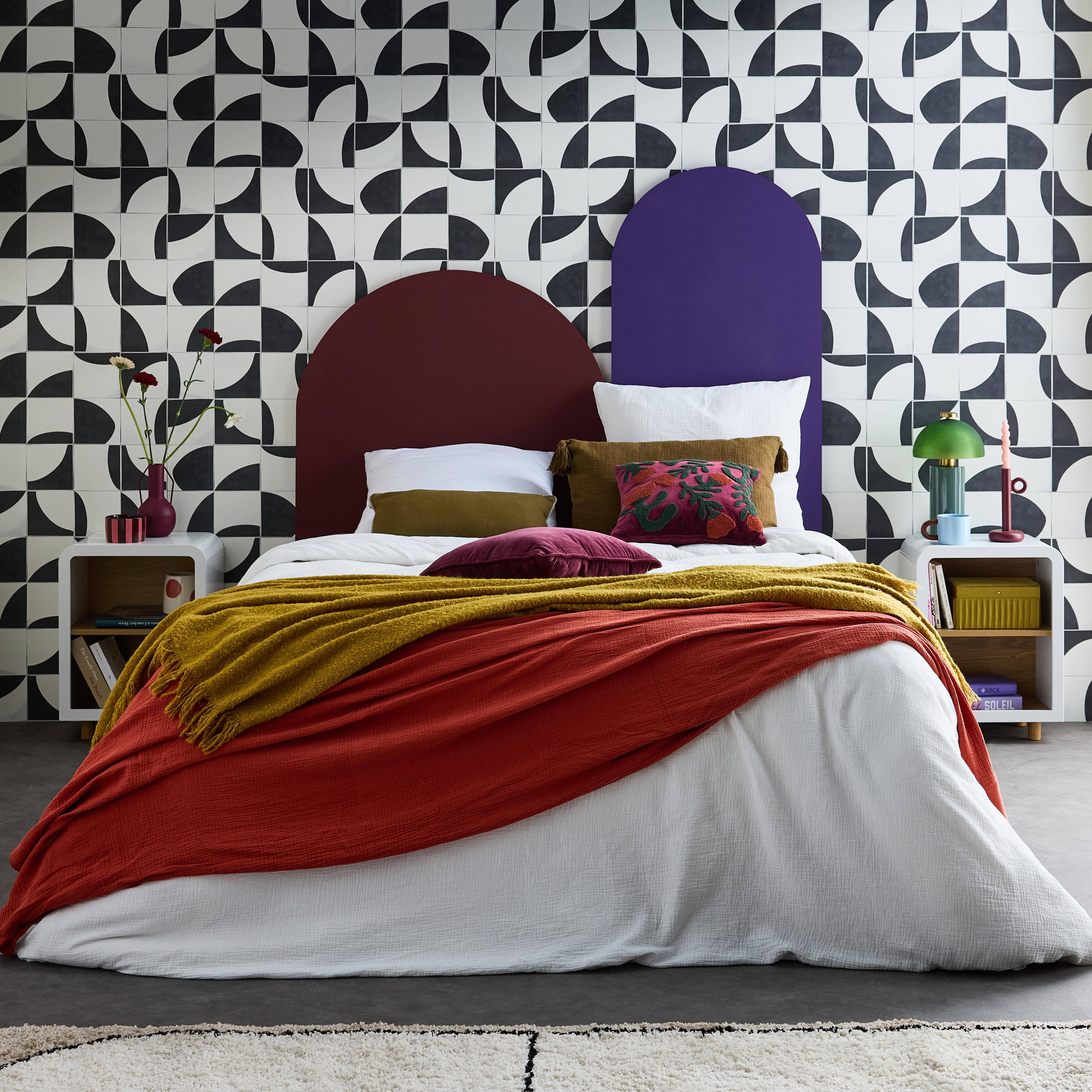 Hector - Mesita de noche efecto madera con 2 huecos, set de 2