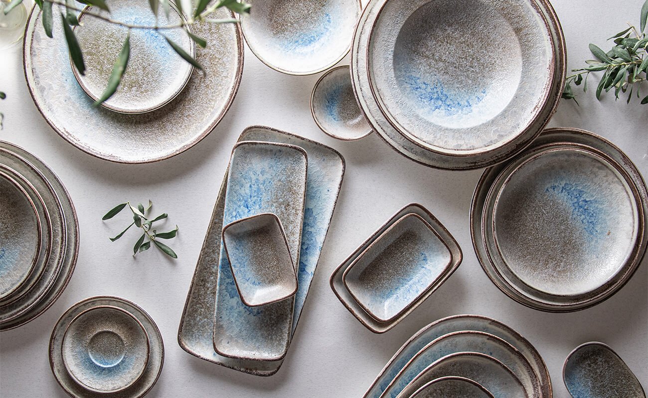 ID Fine Diep bord - Delta - Porselein - 22 cm (770cc) - set van 6