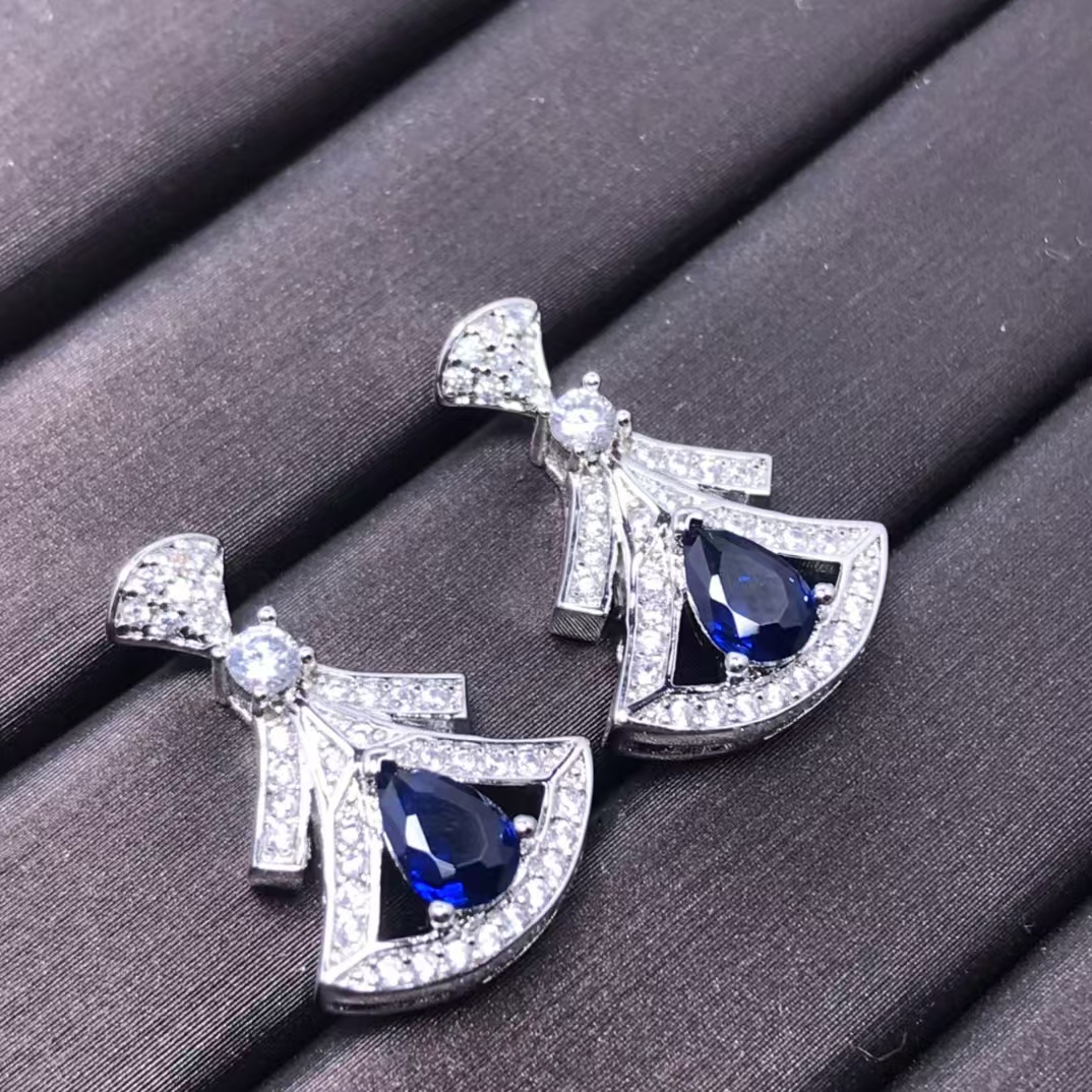 Bvlgari Divas' Dream Earrings - Navy Teardrop Diamond - Original Replica Club