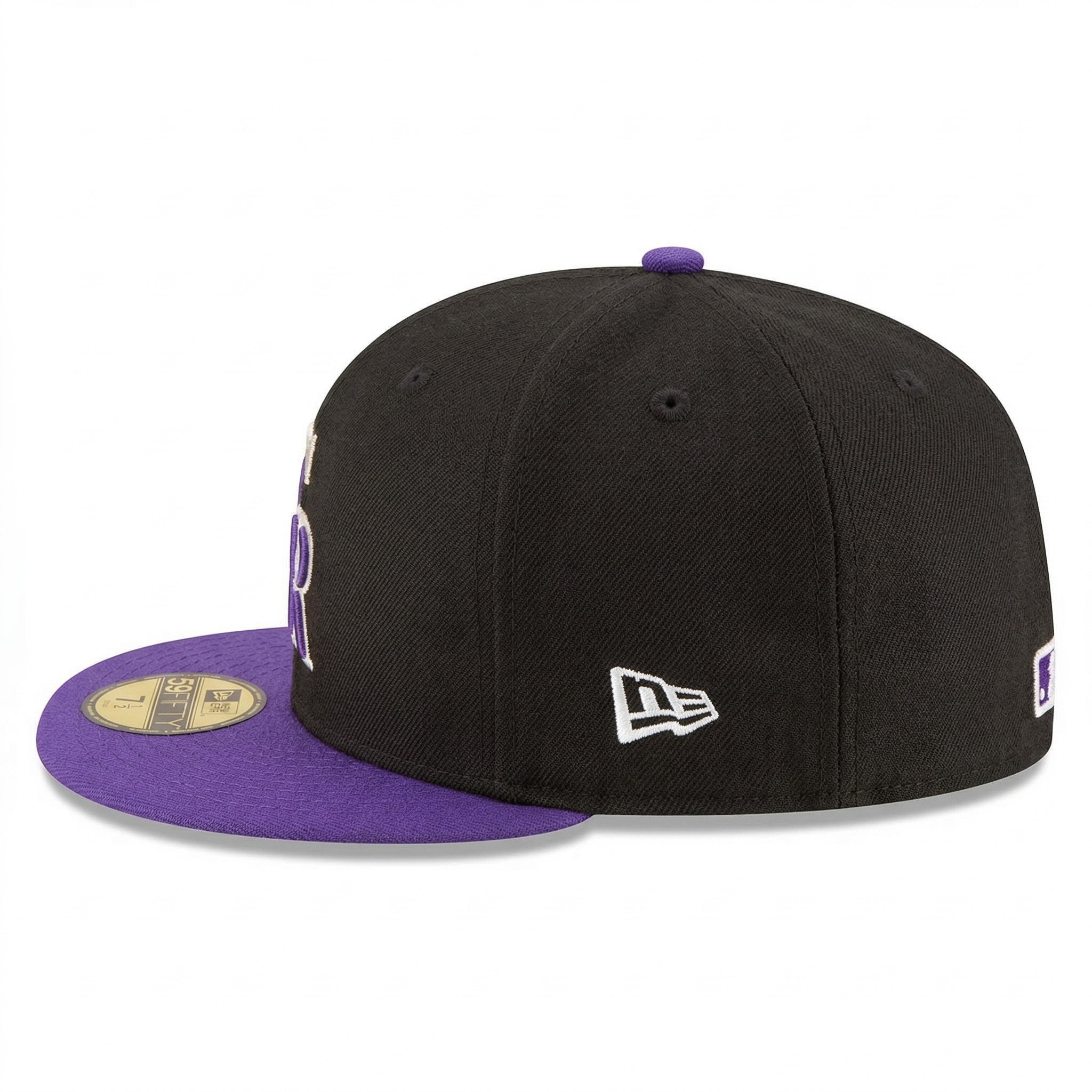 Premium Black & Purple Two-Tone Colorado Rockies CR Logo Fitted MLB Cap | SEVEN HATS - SEVEN HATS
