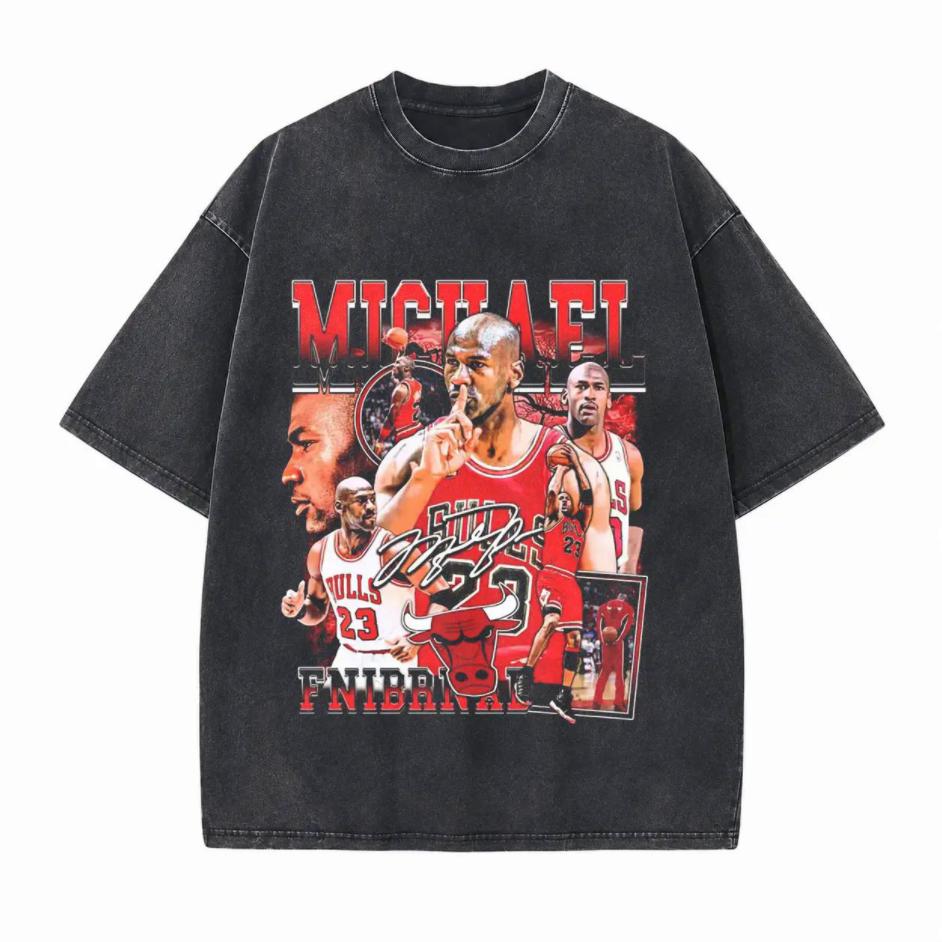 The God of Basketball Printed Unisex Washed T-Shirt