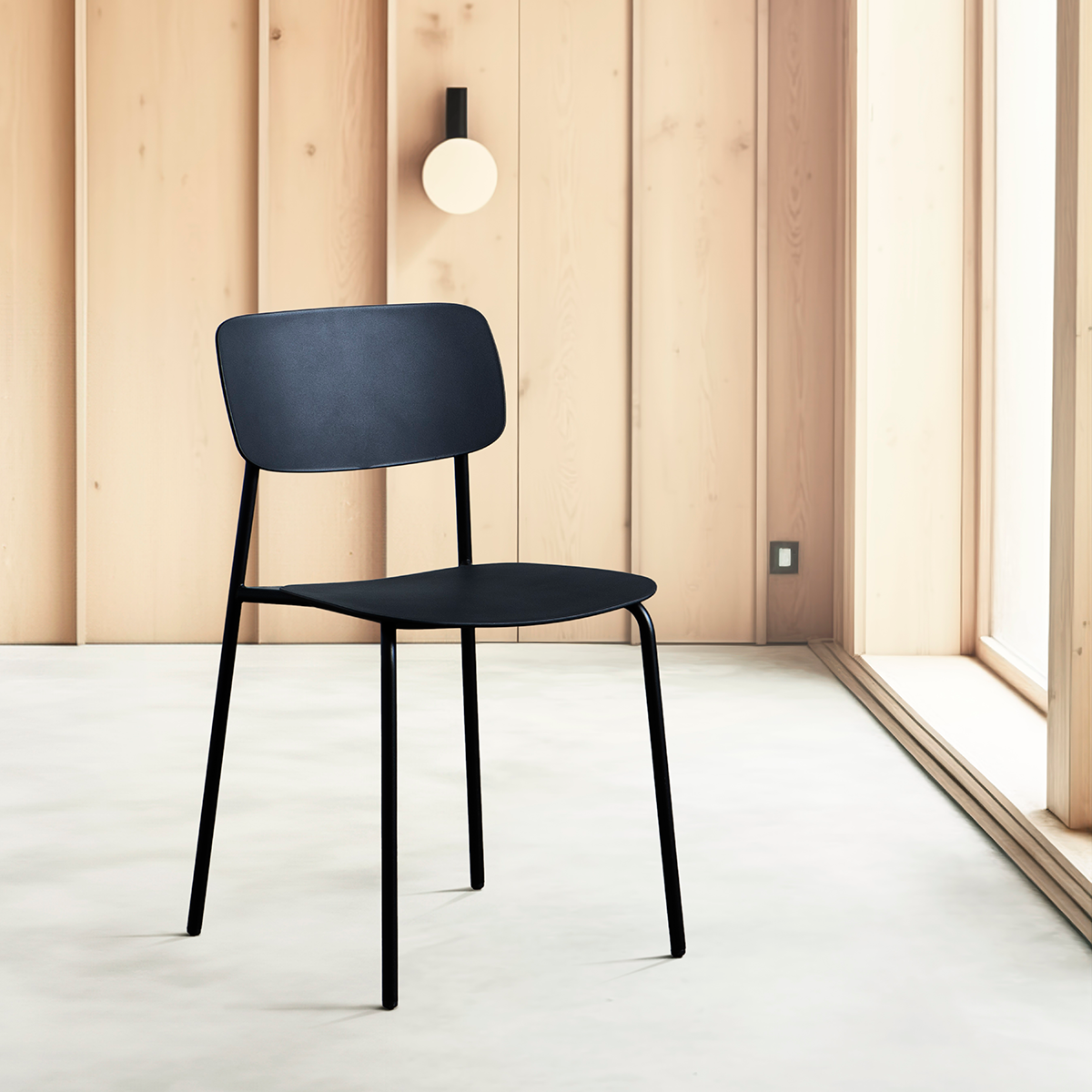 Olivine Julan Kunststof Eetkamerstoel Zwart