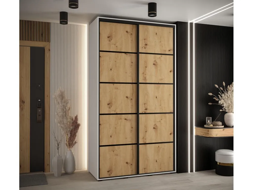 ARMARIO Boverdeco 4 DE PUERTAS CORREDERAS 235.2/140/60 2 puertas (Blanco/Artisan/Negro)