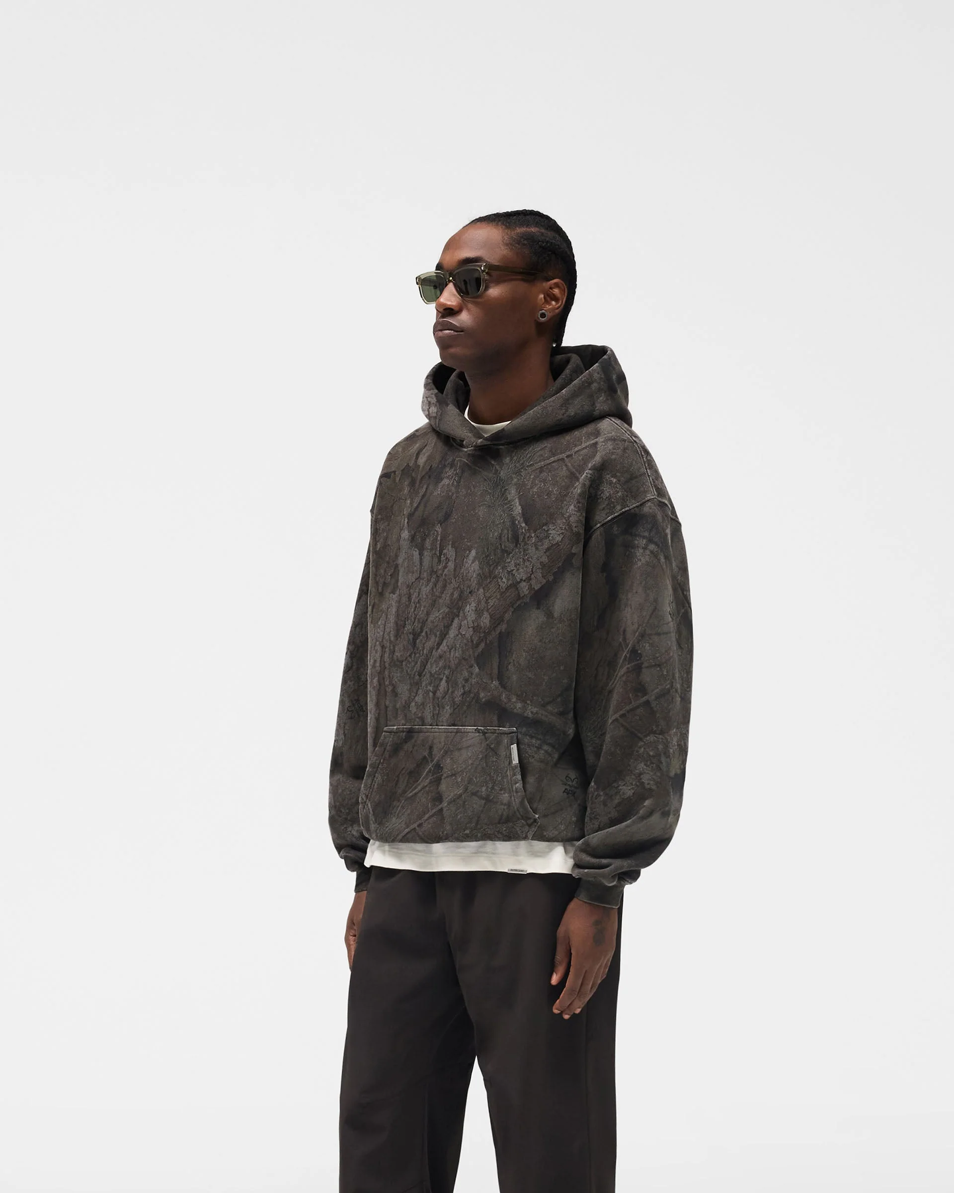 Initial Overdye Realtree® Oversized Hoodie - Overdyed Black