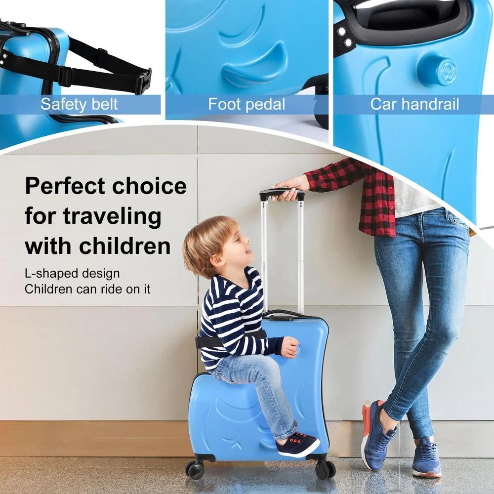 VAHIGCY Kids Luggage, Kids Ride-on Luggage with Spinner Wheels Suitcase, Kid's Ride-On Suitcase Help Your Child Relax, Carry On Trolley Luggage with Password Lock, 20" - Image 12
