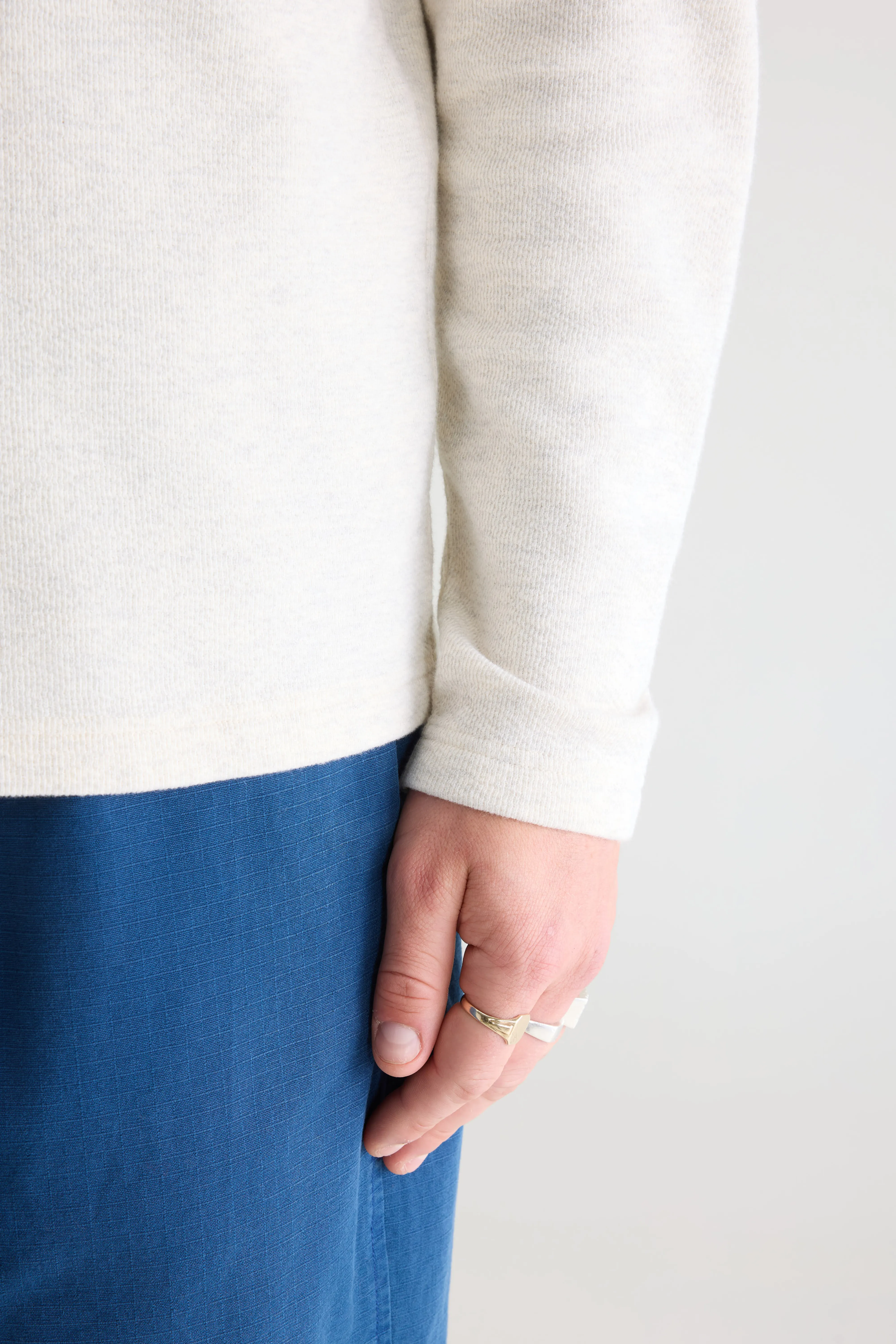 Bellerose Spence zipped-collar t-shirt (261 / M / OYSTER)