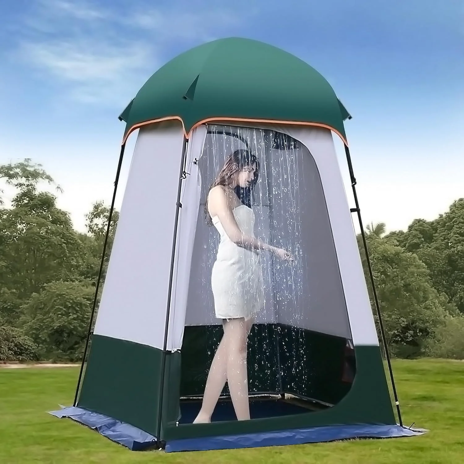 Camping Tent Shower Tent,Outdoor Changing with Built-in Hook, Portable Shelter with Carrying Bag for Camping - Image 8