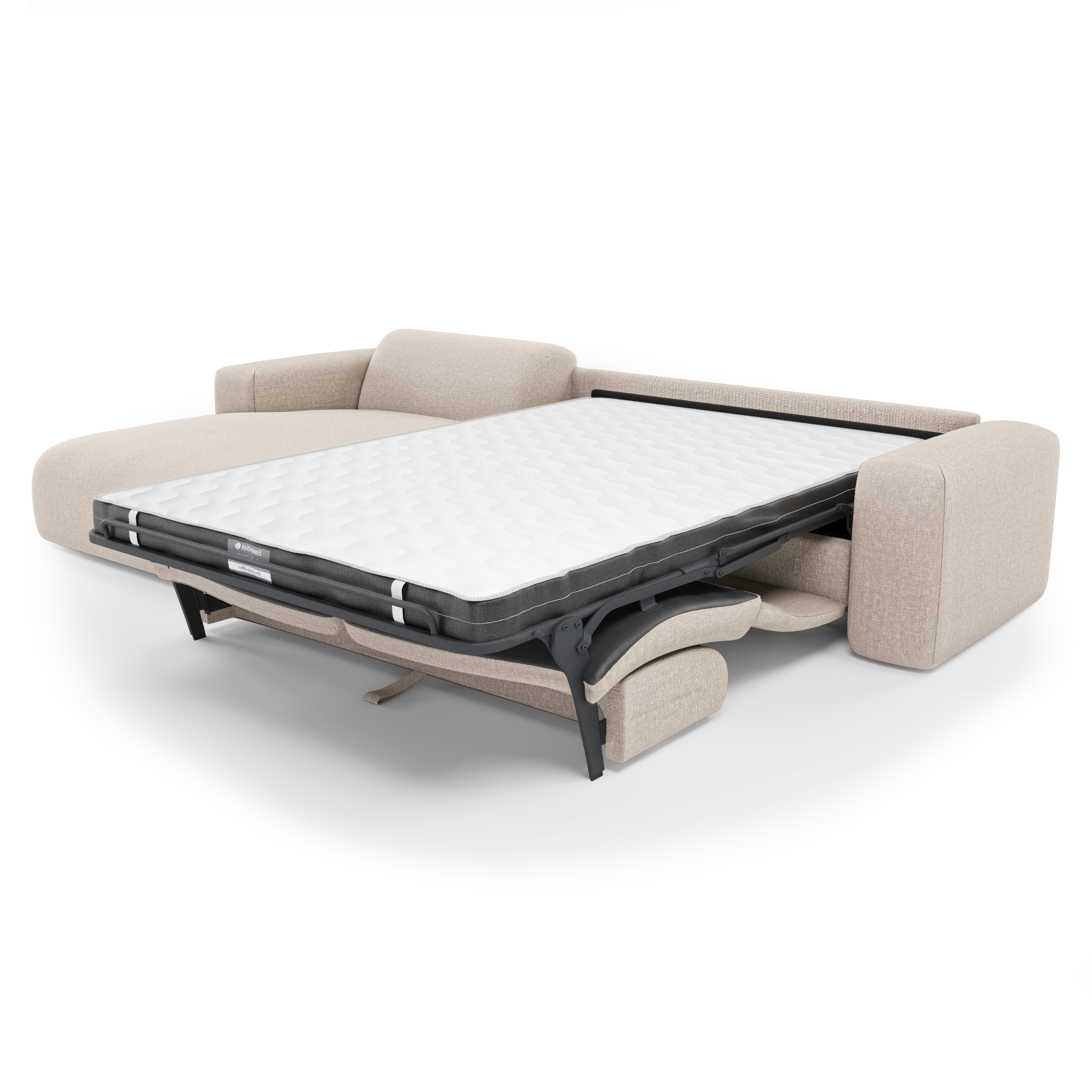 Hoekbanken links MYRA 5 personen Geweven stof Beige