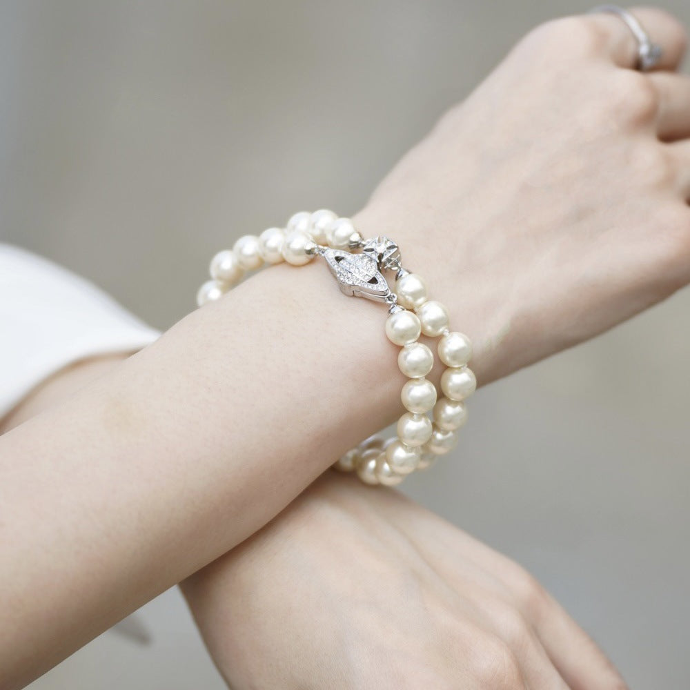 Vivienne Westwood 2 Row Pearl Bracelet - Original Replica Club