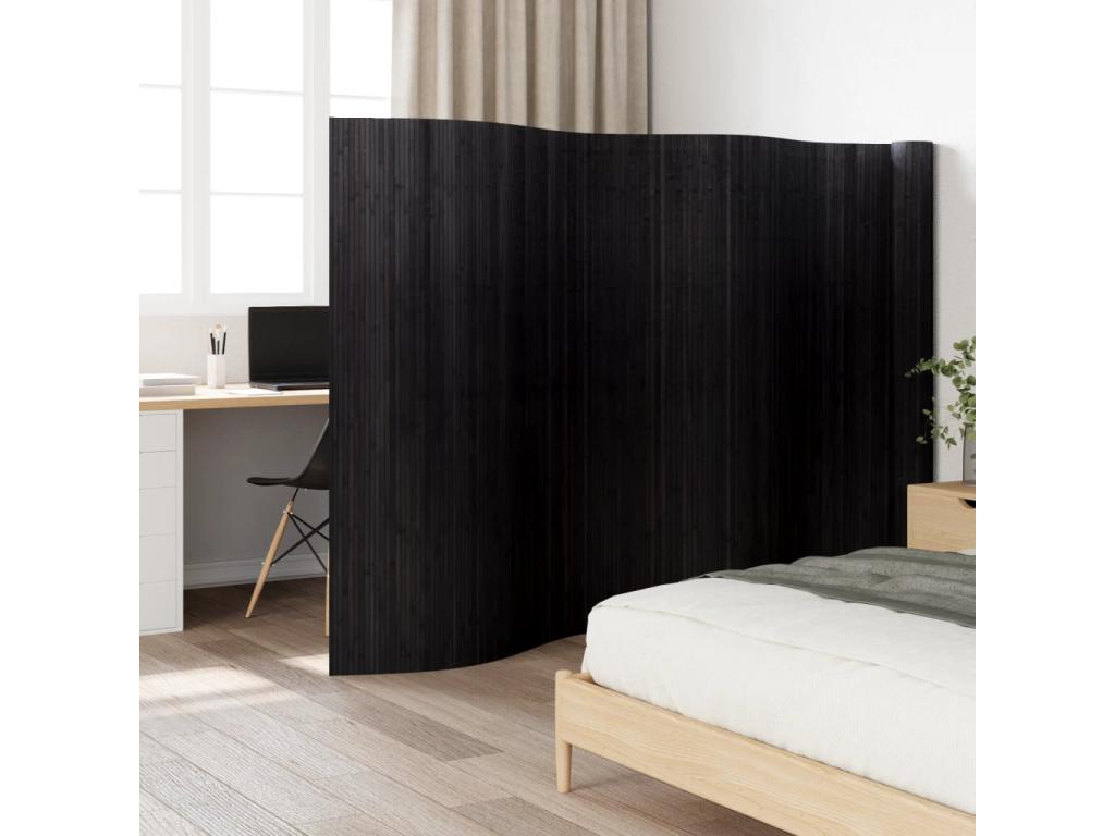 Biombo divisor de bambú negro 165x800 cm