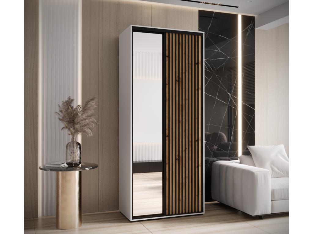 ARMARIO SAPPORO 2 DE PUERTAS CORREDERAS 205,2/100/60 2 puertas (blanco/artisan)