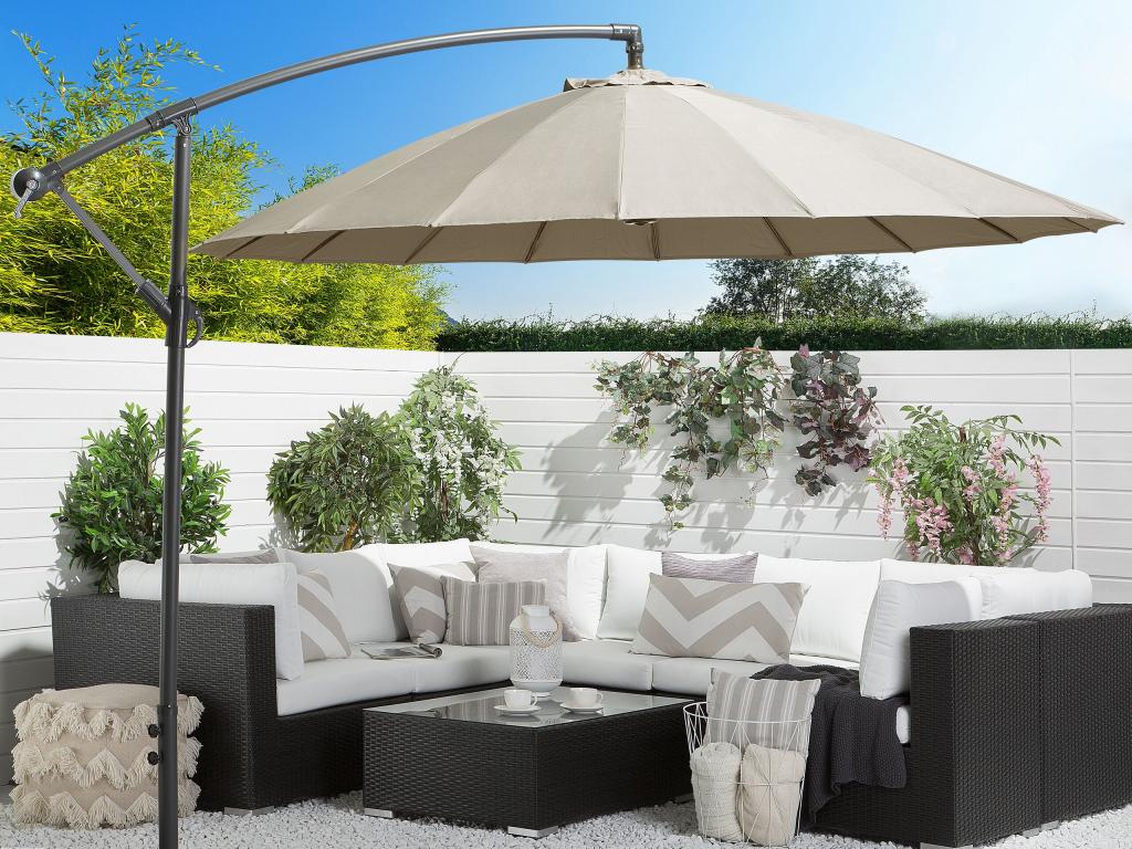 Sombrilla de jardín beige arena ⌀ 258 cm CALABRIA II